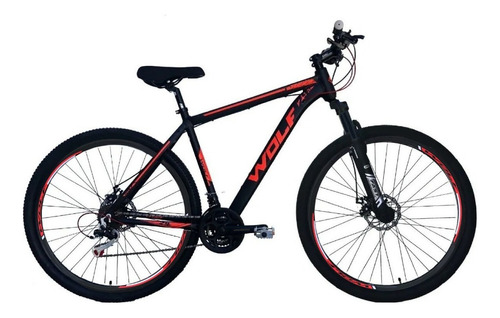 Bicicleta Mountain Mtb Firebird Alum Rodado 29 Disco Susp Color Wolf Negro/rojo Tamaño Del Cuadro S