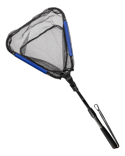Red De Pesca Plegable Con Mango Telescópico Y Malla De Goma
