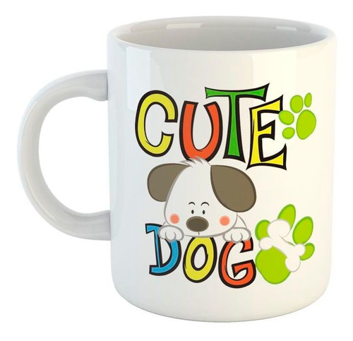 Taza De Ceramica Cute Dog With Bone Perro Tierno