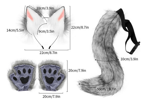 Conjunto De Orejas Y Colas De Gato Para Usar Sombreros