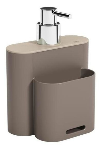 Dispenser Flat 9 X 13 X 16,5 Cm 500 Ml Cor Warm Gray e Light Gray