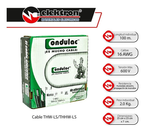 Imagen 3 de 7 de Caja 100 Mts Cable Blanco Thw Cal 16 Aw 100%cobre Condulac