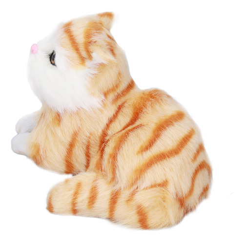 Peluche Acostado Con Estampado Amarillo De Simulación De Gat