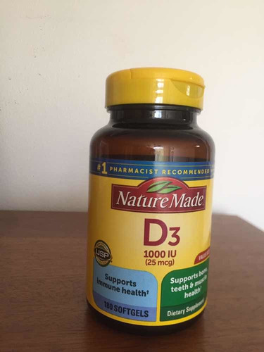 Vitamina D3 1000 Iu Nature Made 180 Capsulas