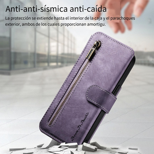 Funda De Piel Tipo Cartera Para Oppo C55/realme Neo7/realme Gt Master Edition, Funda Protectora Con Bolsillo Con Cremallera