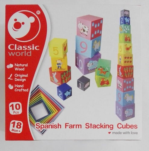 Torre De Cubos Encastrables Y Apilables +1 Año Didactikids