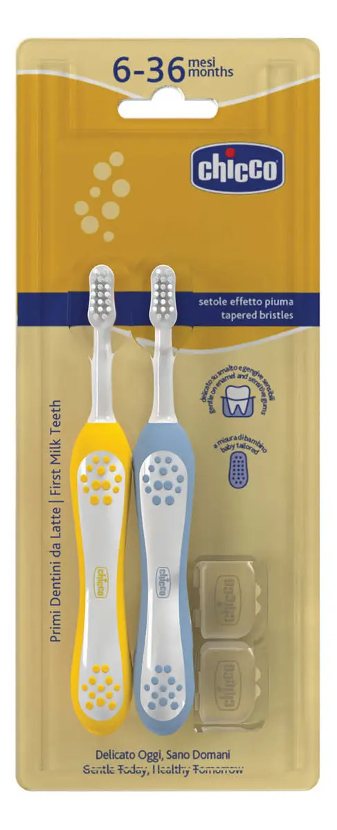 Chicco 2 Pack Cepillo De Dientes Con Protector 6-36m