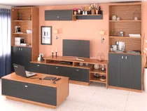 Comprar Combo Mesa Tv + 2 Bibliotecas + Repisa + Mesa Ratona Modular