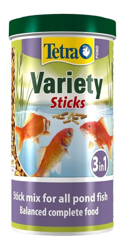 Alimento balanceado en sticks para peces de estanque agua fria carpas Tetra Pond Variety 3 en 1 de 150g