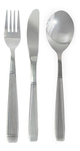 Set X36 Pzas Tenedor Cuchillo Cuchara De Postre Acero Rayado