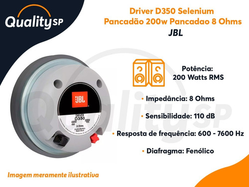 Driver D350 Jbl Selenium 200w Rms 8 Ohms Pancadao