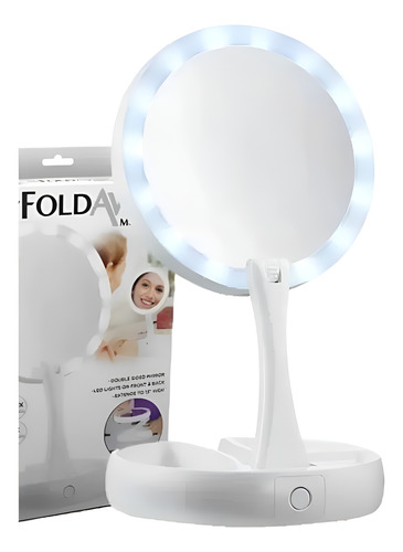 Espelho De Mesa Maquiagem C/ Luz Led Rotação 360° Camarim