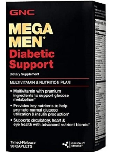 Gnc Mega Men Diabetes Support 90 Tablets Suplemento Diabetes