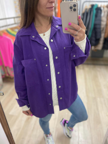 Campera Oversize Camisaco Gabardina Mujer The Big Shop