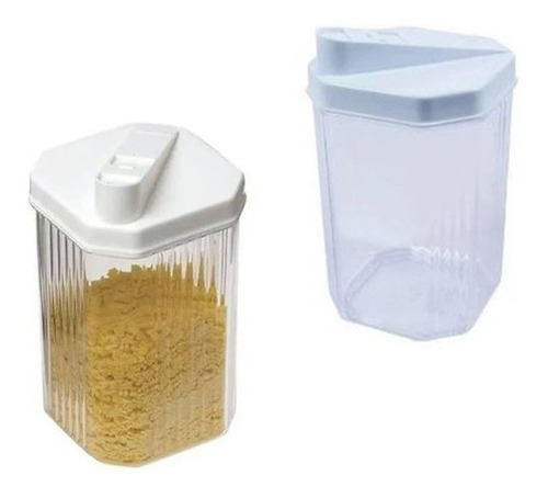 Açucareiro Farinheiro Pote Mantimento Acrílico Kit 02 Peças