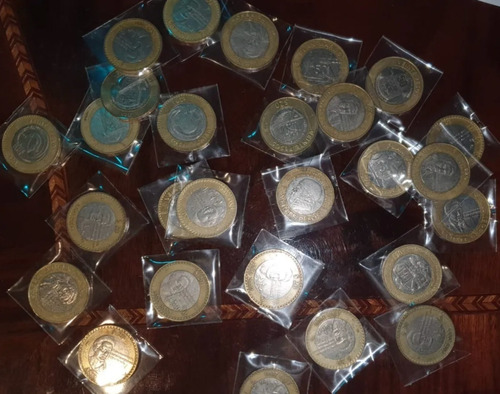 10 Monedas Conmemorativas 20 Pesos Circuladas En Buen Estado