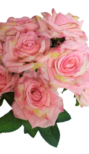 Ramo Rosas Premium 9 Flores Artificiales Cada Flor 10 Cm