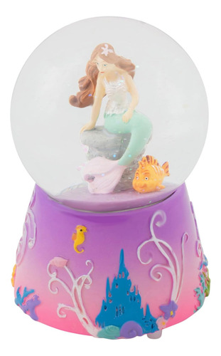 Mermaid And Fish On Lilac Wind Up Musical 80mm Sturdy G...