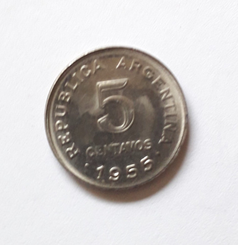 Argentina 5 Centavos 1954 1955 Km#50 Moneda Acero Niquelado