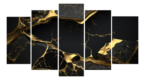 Cuadros Decorativo Economico  Abstracto  Oro Negro