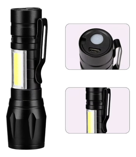 Linterna Led Recargable Aluminio Prueba Agua Con Zoom 2000lm
