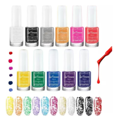 Esmaltes Para Stamping Stencil Deco Nails X3 Varano Lefemme