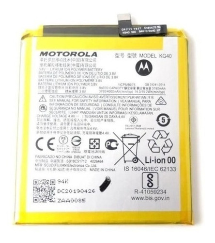 Imagen 1 de 1 de Bateria Pila Para Motorola Moto One Macro Kg40 Xt2016