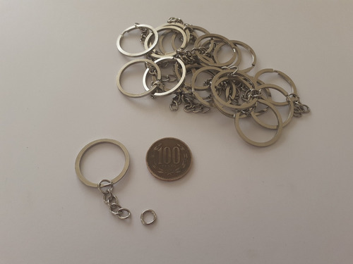 Imagen 2 de 3 de 500 Argollas Para Llaveros, 30 Mm, + Cadena Y Argolla Unión