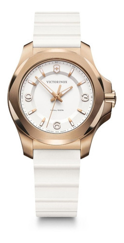 Relógio original Victorinox 241954 para mulheres, cor da pulseira de relógio eletrônico, cor de fundo branca