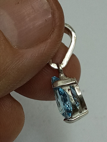 341 Su Inversion Topacio Azul Montada En Plata Única Pieza
