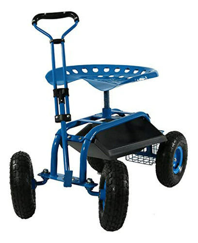 Carrito De Jardín Sunnydaze Con Asiento Giratorio Y Cesta - 