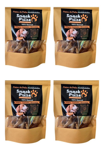 Snack Para Mascotas De Patas De Pollo Deshidratadas X4 