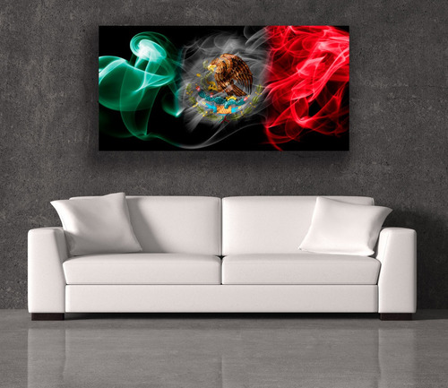 Cuadro Canvas Bandera De México 80x40 Cm