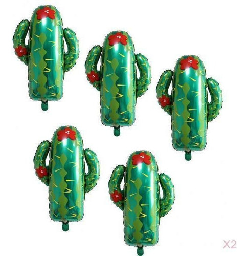 10 Piezas Globo De Papel De Plata En Forma Cactus Para Baby