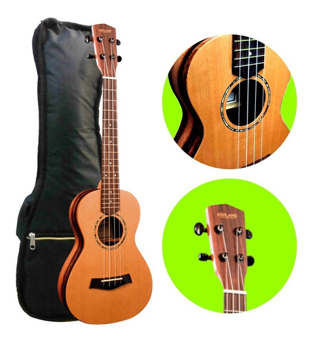 Ukelele Tenor Ashland Uk212t Con Funda Acolchada La Roca