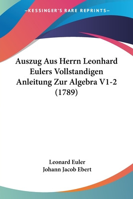 Libro Auszug Aus Herrn Leonhard Eulers Vollstandigen Anle...