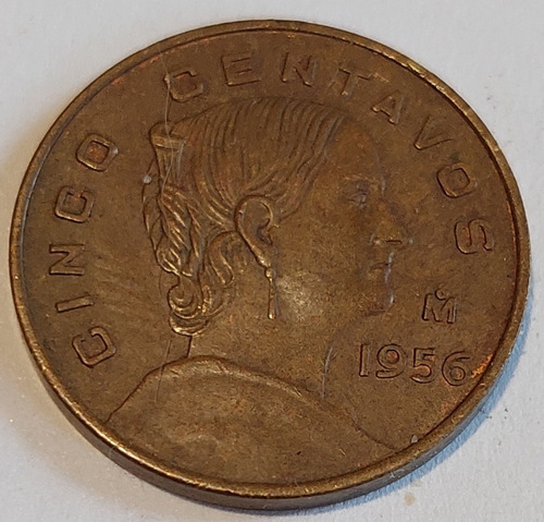 Moneda 5 Centavos México 1956