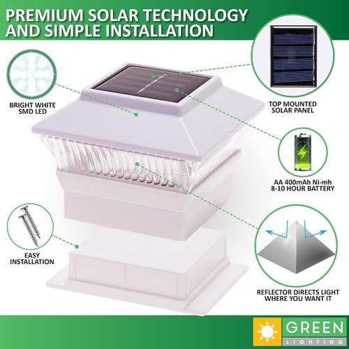 Luz Led Solar Para Poste De Valla 4x4/5x5