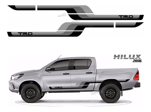 Adesivo Toyota Hilux 2016 Trd Faixa Lateral Hl1612