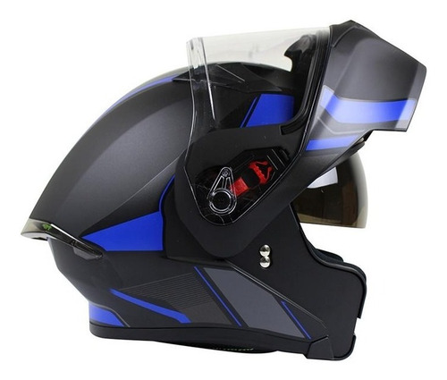 Casco Roda Rush Linzo Azul Mate Abatible Certificacion Dot