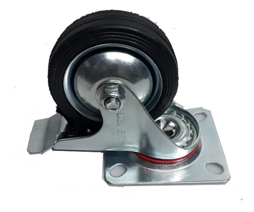 Imagen 3 de 6 de 4 Ruedas 125 Mm -2 Fija Y 2 Girat C/freno- Bulones Tuercas
