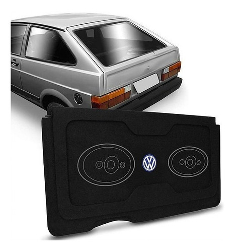 Tampão Traseiro Bagagito Porta Malas Madeira Mdf Gol Quadrado 80 81 82 83 84 85 86 87 88 89 90 91 92 A 95 Carpete Preto