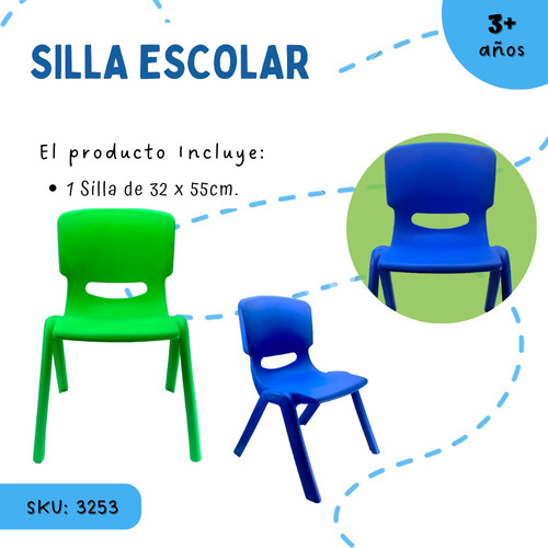 Silla Infantil Extra Reforzada Colores A Escoger