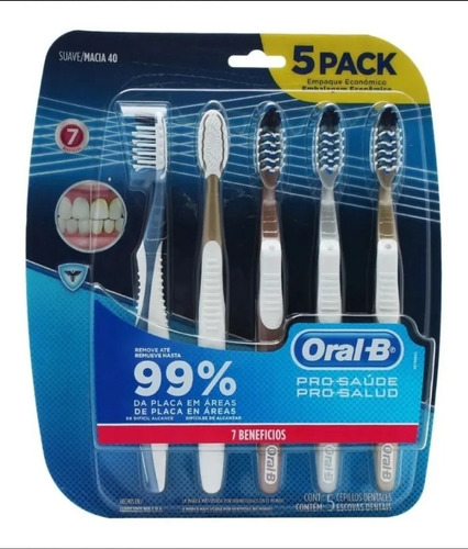 Cepillo de dientes Oral-B 7 Beneficios pack x 5 unidades