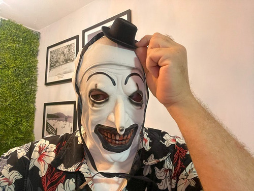 Máscara de payaso Pagliacci Terrifier Art The Clown Opera, color blanco