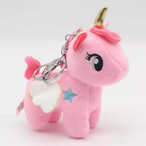 Kawaii unicórnio peludo chaveiro de pelúcia colorido boneca