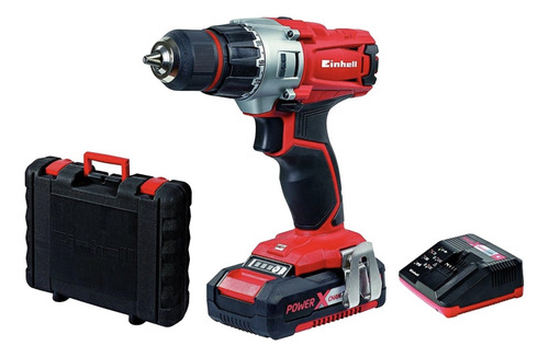 Imagen 2 de 3 de Taladro atornillador inalámbrico de 10mm Einhell TE-CD 18/2 Li Kit 18V + 2 baterías de 1.5Ah + accesorios con maletín de transporte 200V - 260V 50Hz/60Hz