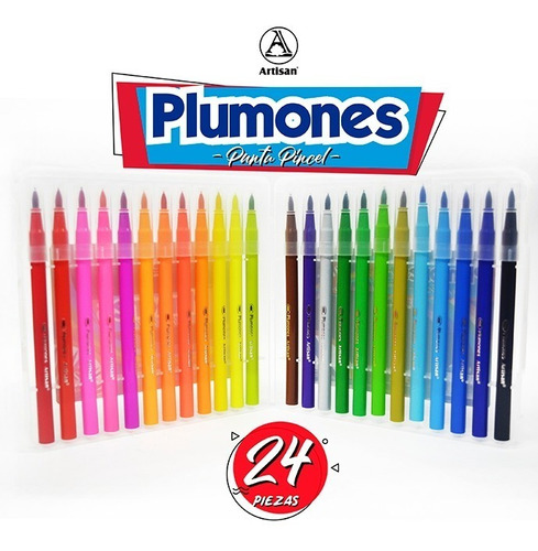 Plumones Punta Pincel Lettering X24 Und