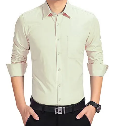 Camisa De Vestir Para Hombre Moda Barata Algodon Y Poliester