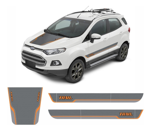 Adesivos Ecosport Trail Faixa Lateral E Capô Kit Eco016